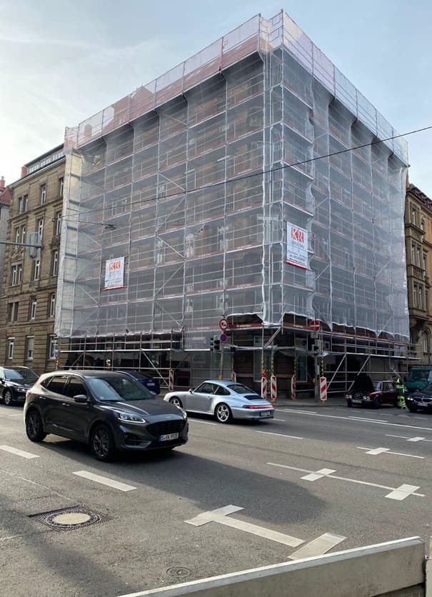 Fassadengerüste bei Gerüstbau in Stuttgart